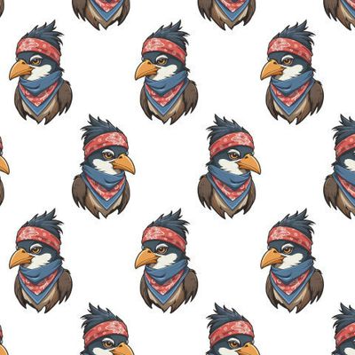 Птица в бандане в стихе хип-хоп