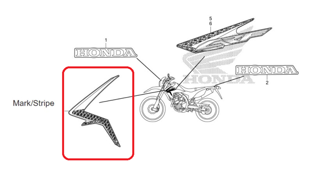 86192-KZZ-900ZC. STRIPE, L. FR. SHROUD *TYPE2* (TYPE2 )