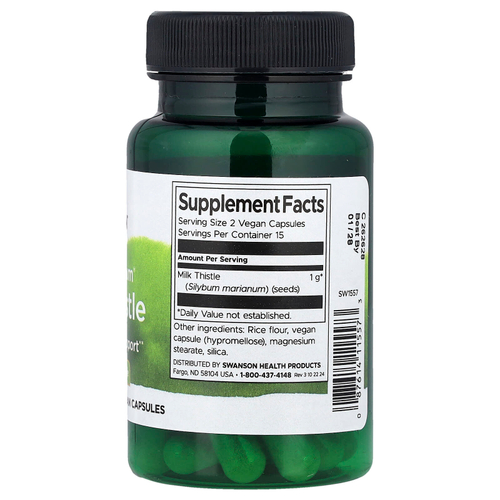 Swanson, Full Spectrum® расторопша, 500 мг, 30 веганских капсул