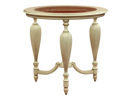 АЛЬТ-91-21 Стол кофейный с вклад. стекл. столешницей Ø830 h=770