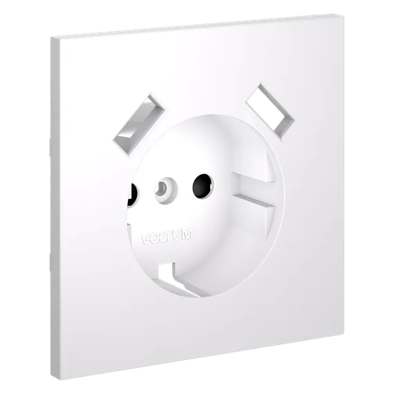Накладка для розетки с заземлением и защитными шторками, с USB A+A, S70 (белый матовый) vls000902