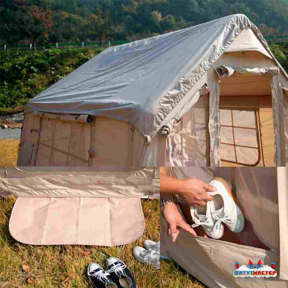 Пневмокаркасная палатка «Летний Уют» 3,2×2,5×2,2 м — семейная, кемпинговая из ПВХ