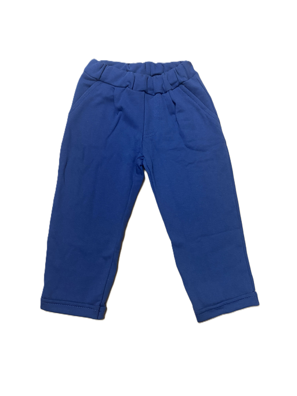 Штаны -брюки из футера с начесом (100% хлопок) синие на рост 86 см