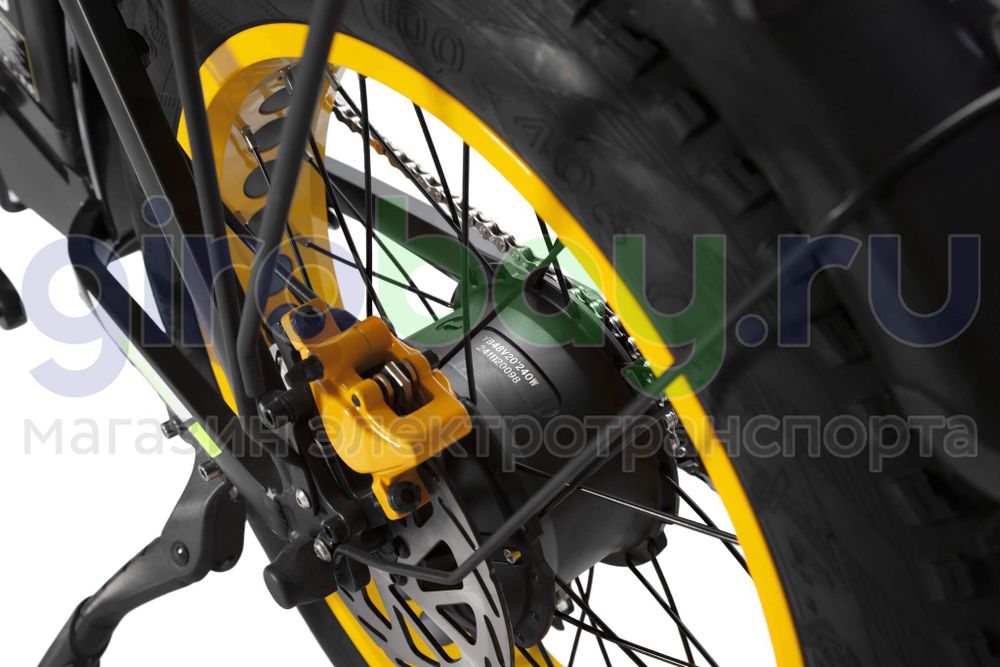 Электровелосипед Syccyba F10 Pro 2025 года (48V/15Ah) - Жёлтый обод фото №11