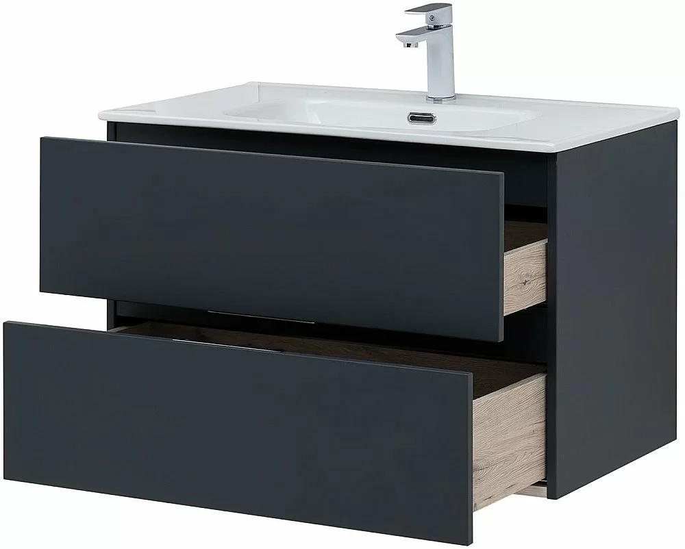 Тумба с раковиной Aquanet Алвита New 277515 80 антрацит