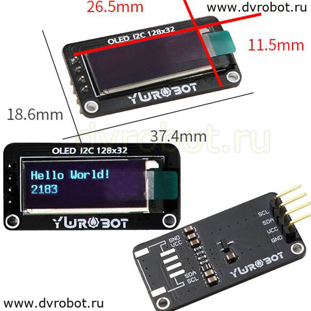 Дисплей OLED/128*32 YwRobot-синий