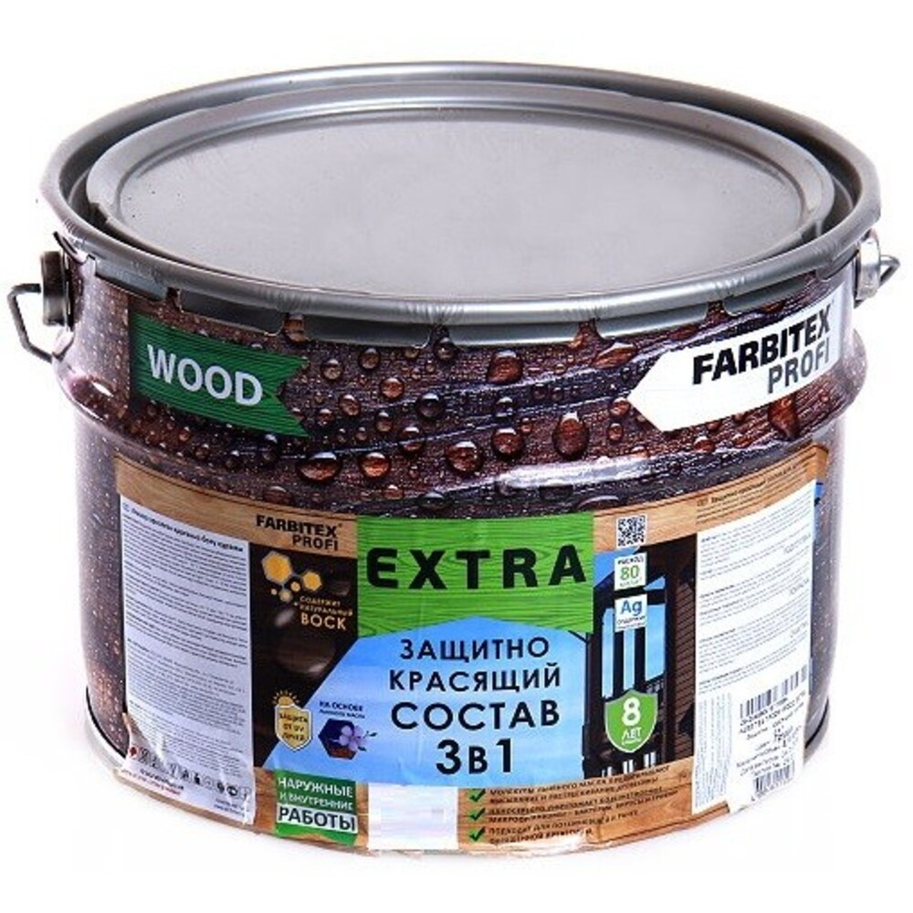 Состав защитно-красящий 3в1 Сосна (9л) FARBITEX PROFI WOOD EXTRA