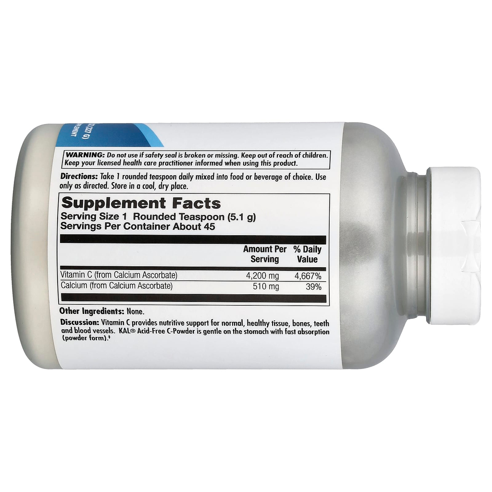 KAL, витамин C, в порошке, без кислоты, 227 г (8 унций)