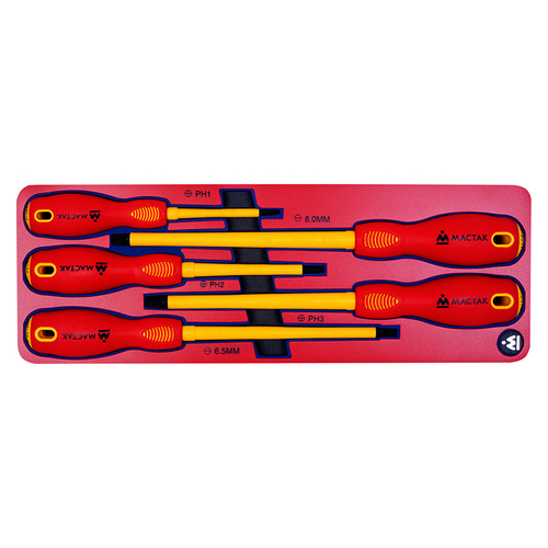 МАСТАК (5-4005E) Набор диэлектрических отверток, ложемент, 5 предметов