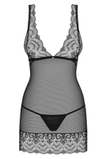 Эффектная полупрозрачная сорочка Firella (Размер: S-M) (Цвет: черный)