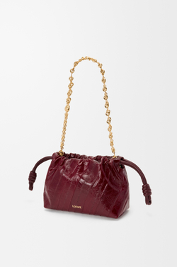 Loewe Сумка-мини Flamenco с имититацией рыбы-миксины, бургунди