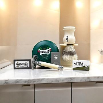 Набор для новичка с т-образной бритвой Edwin Jagger DE87BL