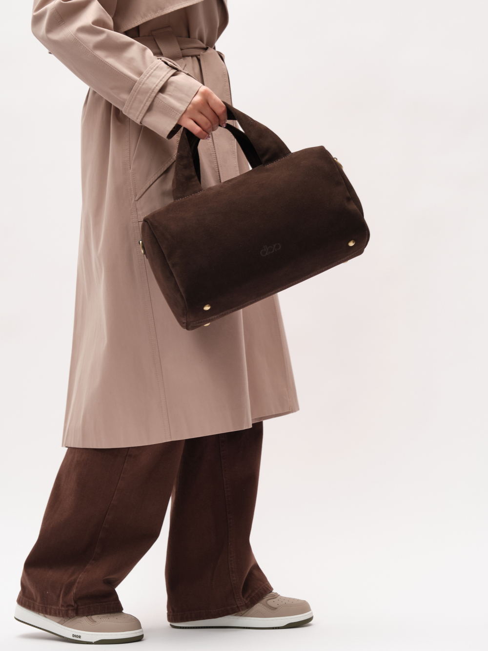 Замшевая сумка DBR 31378 черный каштан