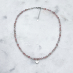 Набор для сборки чокера с розовым кварцем и подвеской