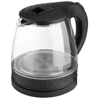 Чайник Homestar HS-1053 (1,2 л.) стекло, пластик черный