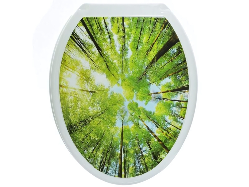 Сиденье для унитаза "Лес" белое