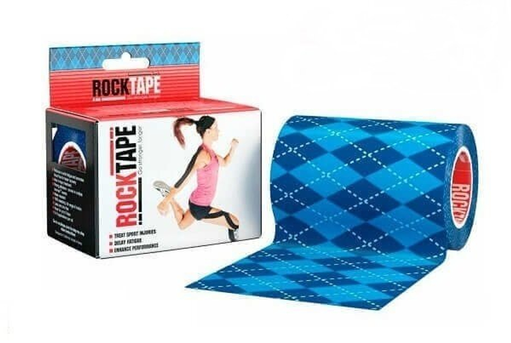 RockTape Кинезиотейп Mini Big Daddy, 10см x 5м, синий узор