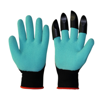 Перчатки BOXER садовые полиэст, латексные с когтями  9 разм