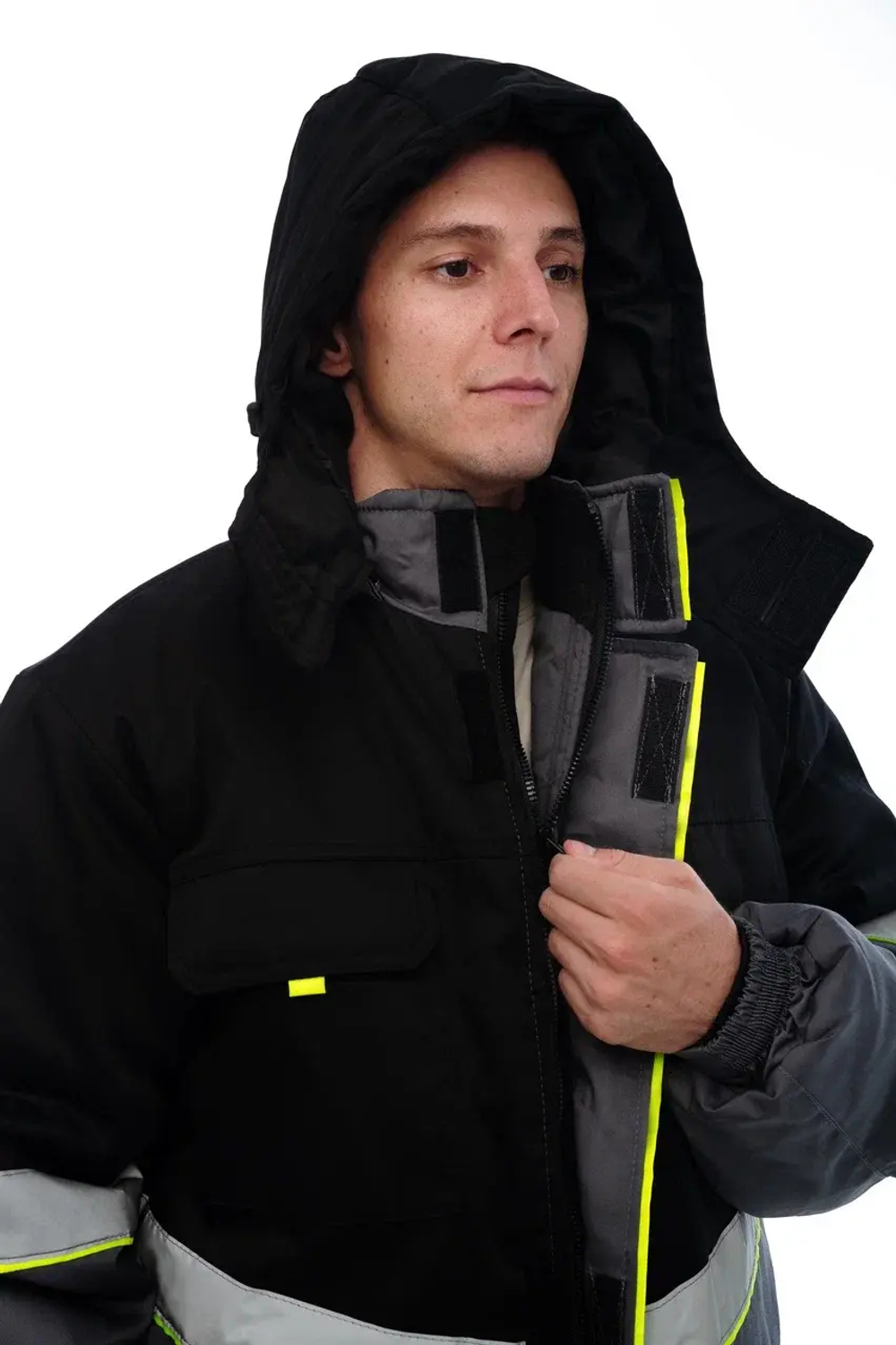 Куртка зимняя Северная широта цв.серый/черный