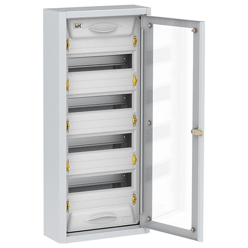 Корпус металлический навесной TITAN 5 ЩРн-48 48(4х12) модулей прозрачная дверь IP31 УХЛ3 серый IEK MKM16-N-048-31-Z-U