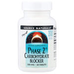 Source Naturals, Phase 2®, блокатор углеводов, 500 мг, 60 таблеток