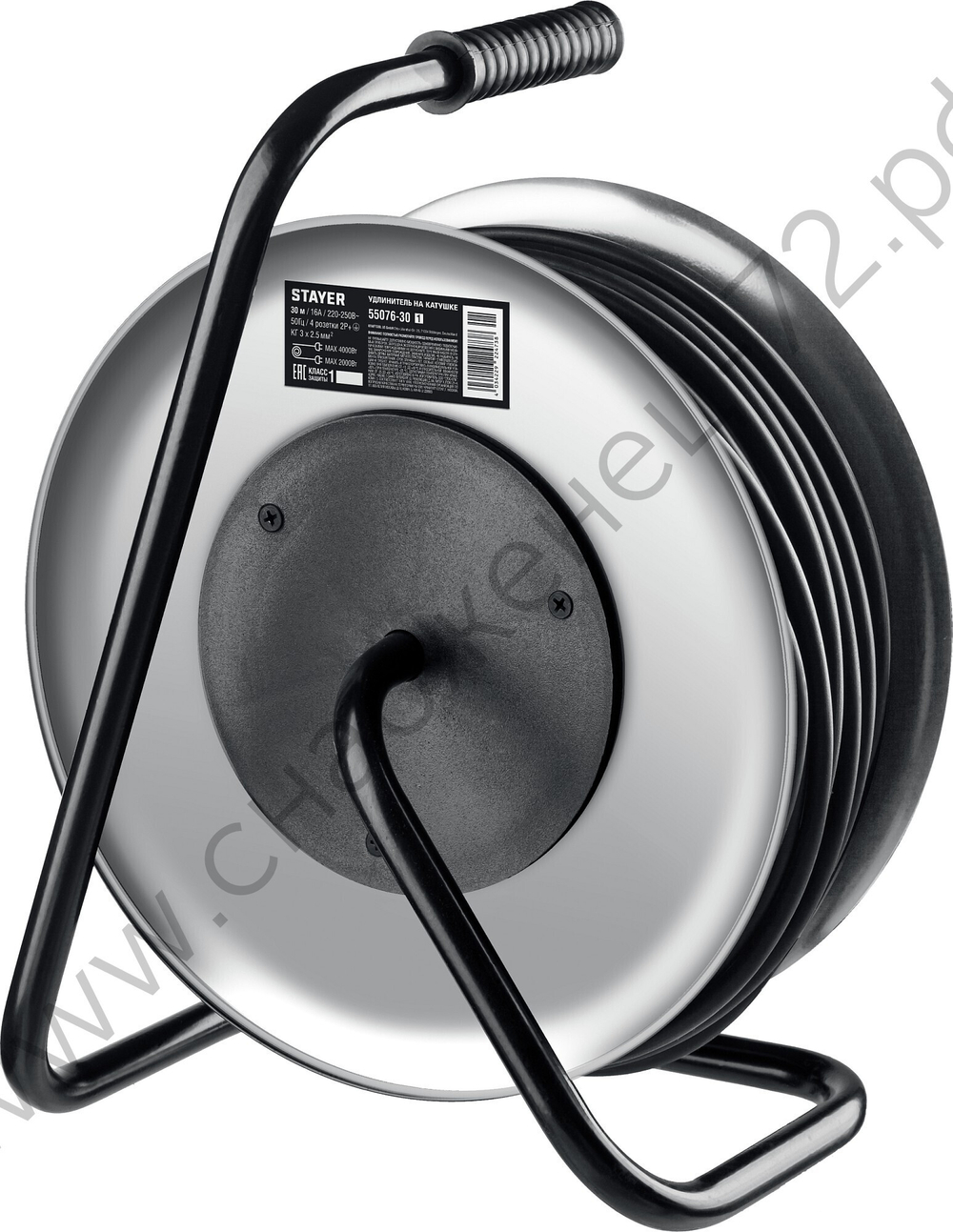 STAYER PRO 325 КГ 3х2.5 30м 4000Вт IP44, Силовой удлинитель на стальной катушке (55076-30)
