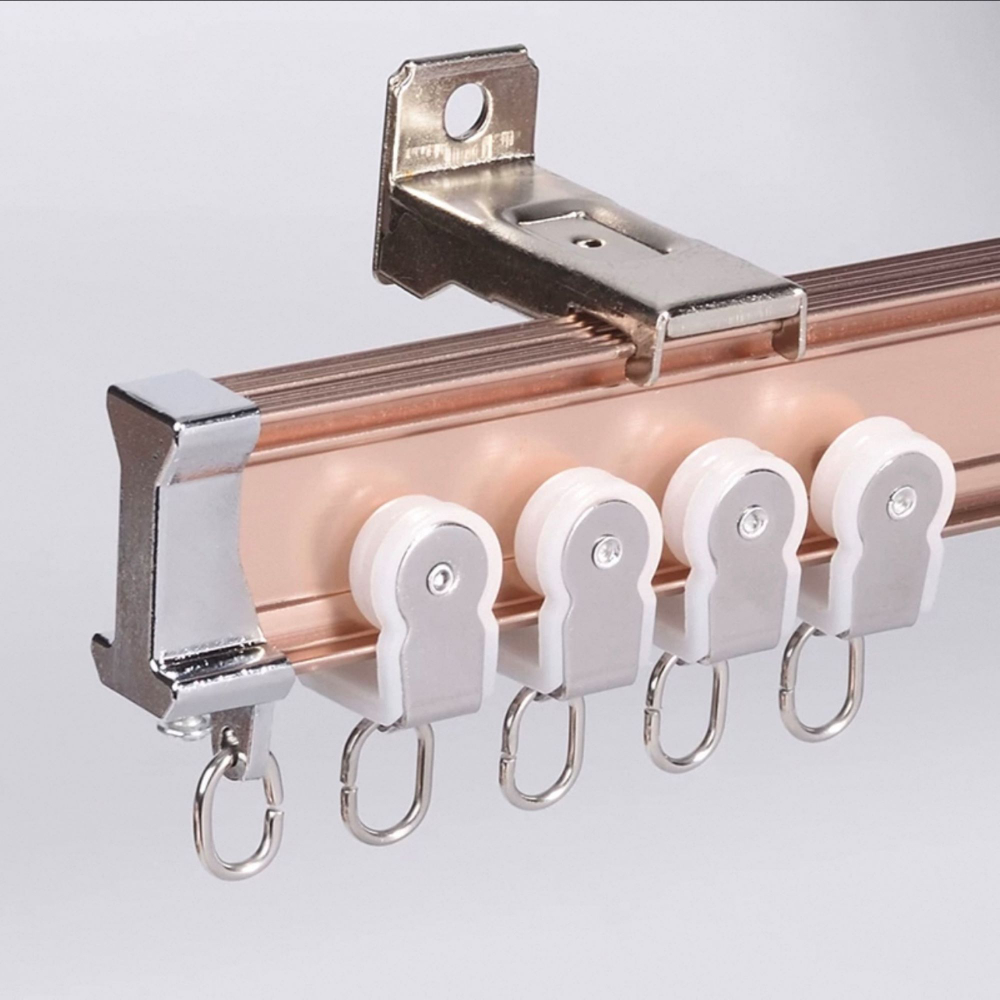 Изогнутый алюминиевый карниз для штор, тихий ход