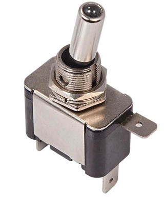 Клавиша-тумблер металлический 12v, 20А (3c) ON-OFF однополюсный, синяя подсв REXANT 364331