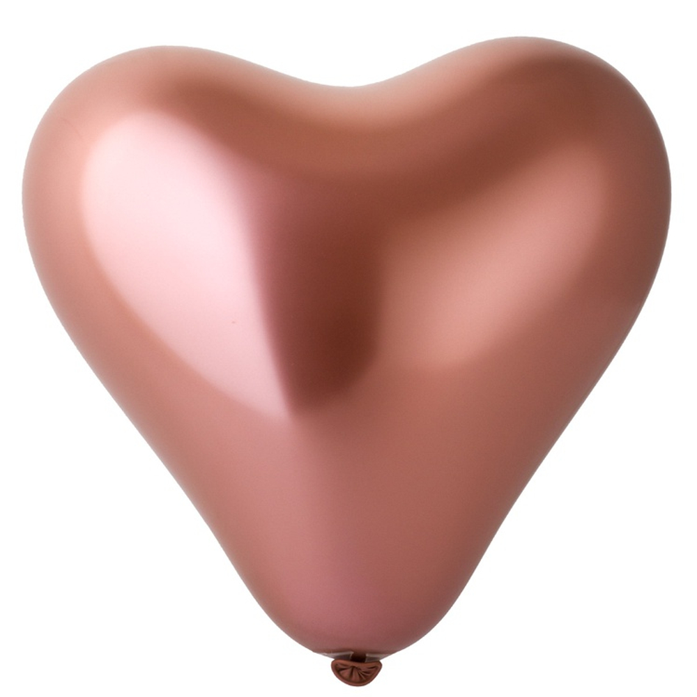 Шар латексный Сердце Хром 30 см (Розовый)