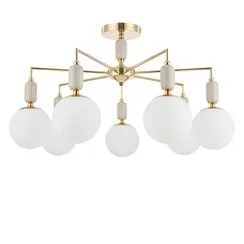 6580/7C CLASSI LN25 54 французское золото, серый/белый металл, керамика/стекло Люстра потолочная E14 7*40W 220V VIVIEN