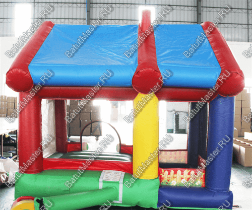 Батут "Домик в деревне с крышей" 3.5*3*2.7 м