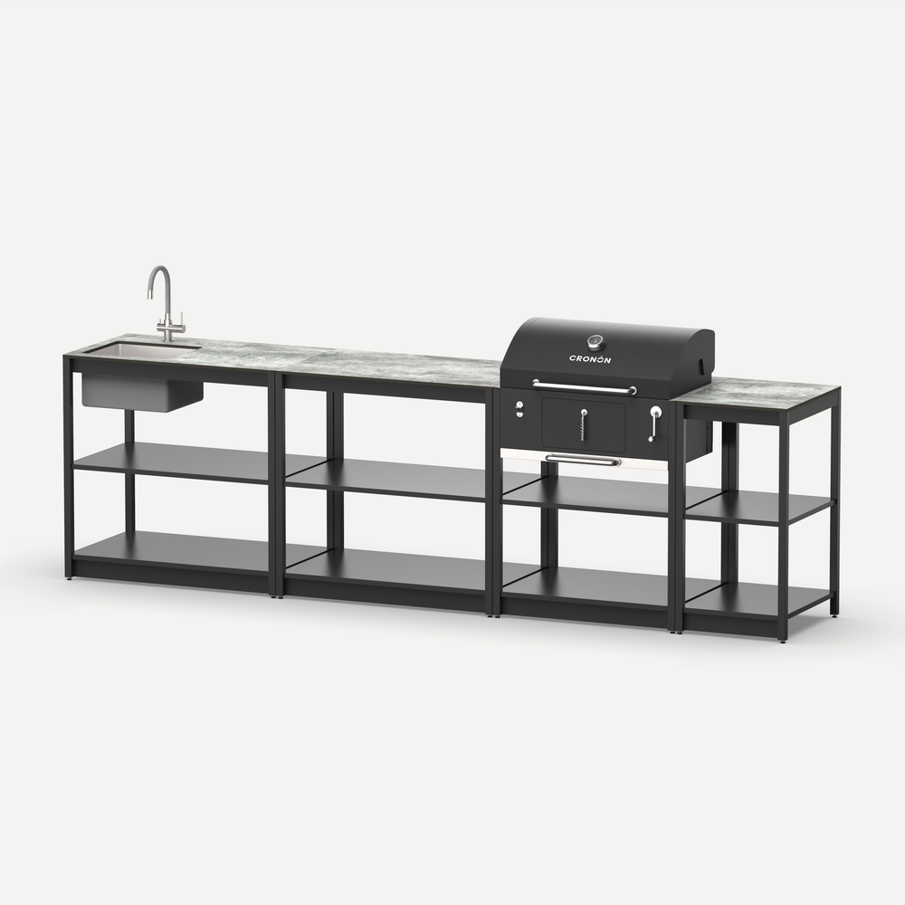 Мангальный комплекс Lounge M-110SB, 3 м, черный/серый каспий
