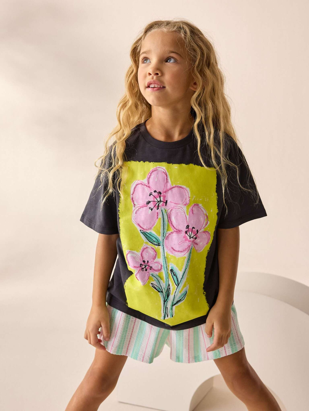 Футболка для девочки Next E44-436, Темно-серый