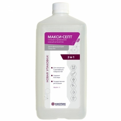 Макси Септ кожный бесспиртовой антисептик 1 л еврофлакон