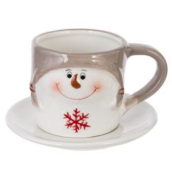 GAEM Чашка с блюдцем "Снеговик", 150 мл, L13 W12 H8 см
