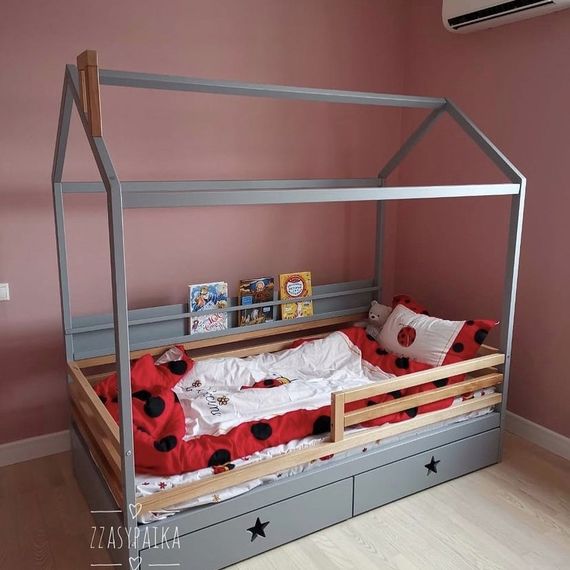 Детская кроватка домик «Little Standart» из массива бука