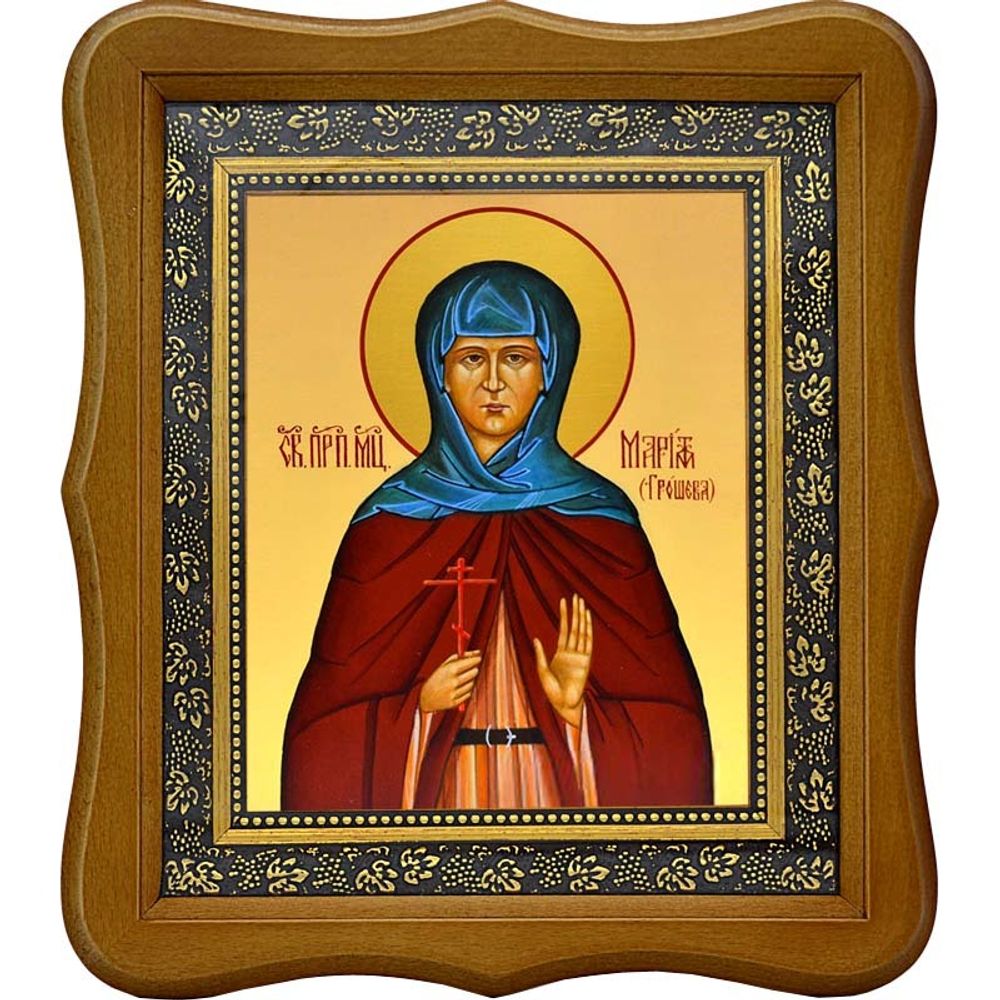 Мария Грошева послушница, преподобномученица. Икона на холсте.