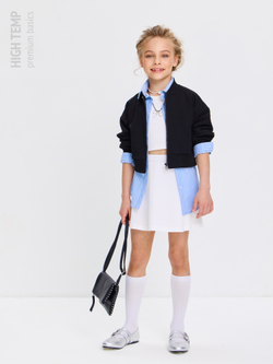 Укороченный бомбер из футера на молнии