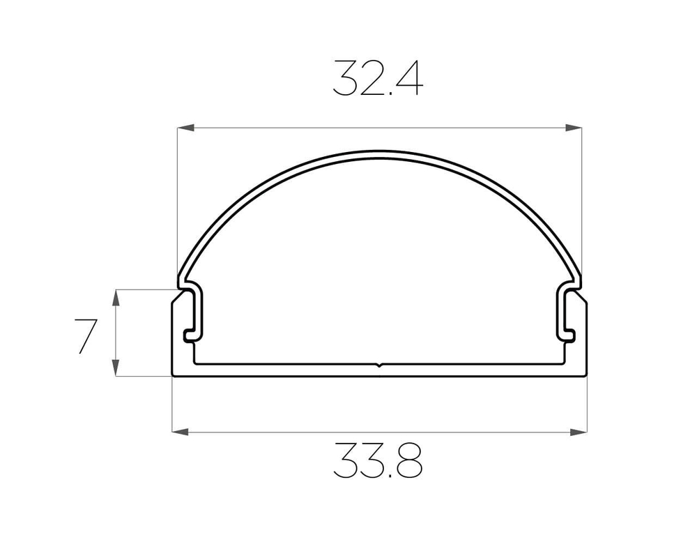 Профиль накладной алюминиевый LC-LP-0733-2 Anod