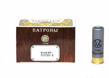 ПАТРОН ДЛЯ ГРАЖДАНСКОГО ОРУЖИЯ 12Х70 (П) ПОЛЕВА-3 (28 П/К СКМ ИНДУСТРИЯ)