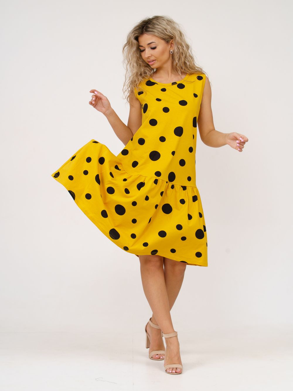 914 Сарафан "Горох/горчица" SveTekst (Акция)