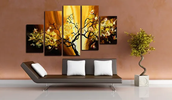 Модульная картина "В золоте"