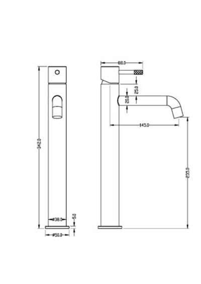 Смеситель для умывальника высокий Boheme UNO 462-SGM