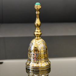 Колокольчик "Узорный с малахитом" в подарочном футляре