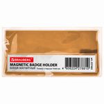 Бейдж магнитный золотистый 34х70 мм с окошком 14х65 мм, BRAUBERG, 237465