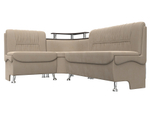 Диван кухонный угловой Сидней левый угол, Бежевый, Велюр, 126110L
