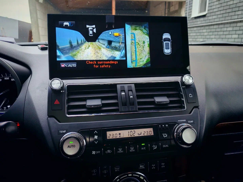 Магнитола для Toyota Land Cruiser Prado 150 2013-2017 (поддержка 360) - Carmedia KP-T1203FW монитор 12.5" в стиле LEXUS на Android 12, TS10, CarPlay, 4G SIM-слот