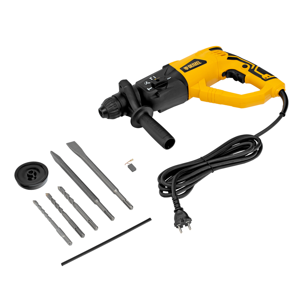 DENZEL Перфоратор электрический RH-1050-26 SDS-plus 1050Вт 3.2 Дж 3 + 1 режим