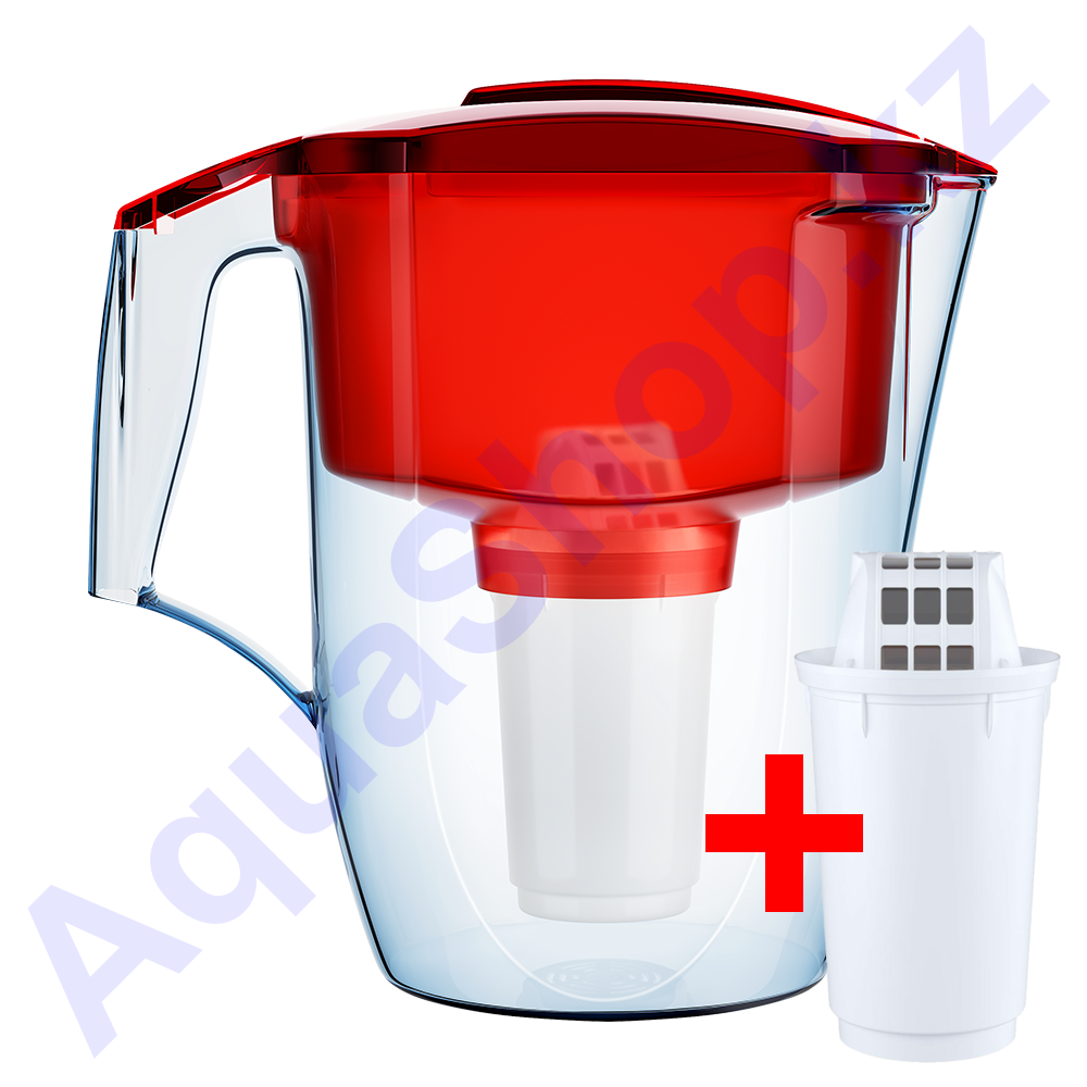 Красный кувшин Аквафор Гарри с дополнительным модулем