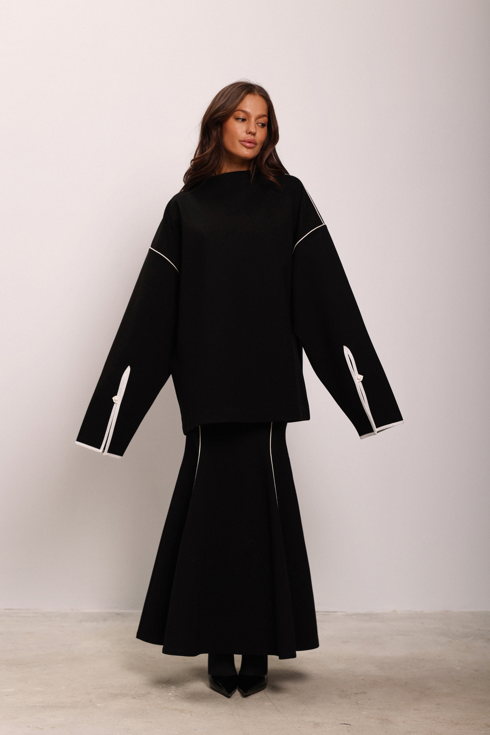 Джемпер с кантами из джерси